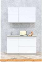 Кухня Интерлиния Мила Матте 1.4 А (белый/белый/опал светлый) картинка