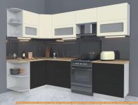 Кухня Интерлиния Мила Матте 1.5x2.7 Б левая (слоновая кость/пепел/травертин с.) картинка