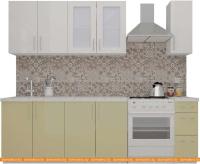 Кухня ВерсоМебель ВерсоЛайн 7-1.9 (белый 001/бежевый 002) картинка