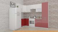 Кухня ВерсоМебель ЭкоЛайт-6 1.2x2.7 левая (белый/рубиново-красный) картинка