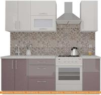 Кухня ВерсоМебель ВерсоЛайн 4-1.6 (белый/глициния) картинка