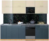 Кухня Интерлиния Мила Gloss 50-25 (ваниль/асфальт) картинка