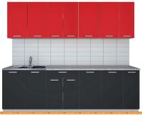 Кухня Интерлиния Мила Лайт 2.5 (красный-антрацит-кастилло темный) картинка