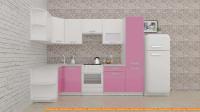 Кухня ВерсоМебель ЭкоЛайт-5 1.3x2.7 левая (белый/розовый) картинка