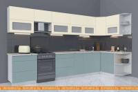 Кухня Интерлиния Мила Матте 1.5x3.8 Б правая (слоновая кость-океан-опал светлый) картинка