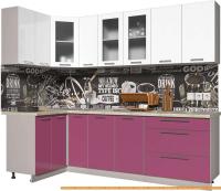 Кухня Интерлиния Мила Пластик 1.2x2.5 (гортензия гл/белый гл/опал светлый) картинка