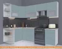 Кухня Интерлиния Мила Матте 1.5x2.5 Б левая (океан-океан-травертин серый) картинка