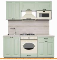Кухня Интерлиния Мила Деко 1.8 (мята-мята-травертин серый) картинка