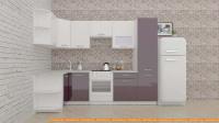 Кухня ВерсоМебель ЭкоЛайт-5 1.3x2.7 левая (белый/фиолетовый) картинка