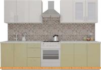 Кухня ВерсоМебель ВерсоЛайн 7-2.4 (белый 001/бежевый 002) картинка