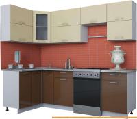 Кухня Интерлиния Мила Gloss 60-12x25 (ваниль/шоколад глянец) картинка