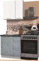 Кухня Интерлиния Мила Пластик 0.8 (мрамор/белый глянец/кастилло темный) картинка