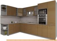 Кухня Интерлиния Мила Gloss 1.88x3.2 левая (капучино) картинка