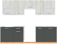 Кухня ВерсоМебель Эко-5 2.6 (дуб крафт белый/антрацит) картинка