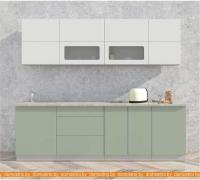 Кухня Интерлиния Мила Матте 2.5 А (белый/мята/опал светлый) картинка