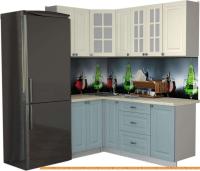 Кухня Интерлиния Мила Деко 1.2x1.9 (слоновая кость/океан/опал светлый) картинка