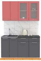 Кухня Интерлиния Мила 14-60 (красный-антрацит-кастилло темный) картинка