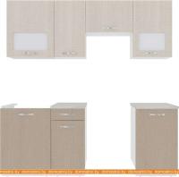 Кухня ВерсоМебель Эко-6 2.1 (крослайн латте/крослайн карамель) картинка