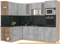 Кухня Интерлиния Мила 1.68x2.6 левая (бетон-кастилло темный) картинка