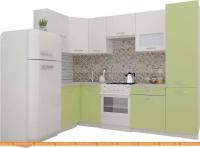 Кухня ВерсоМебель ЭкоЛайт-5 1.2x2.6 правая (белый/нежно-зеленый) картинка