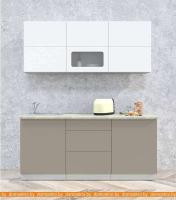 Кухня Интерлиния Мила Матте 1.8 А (белый/луна/опал светлый) картинка