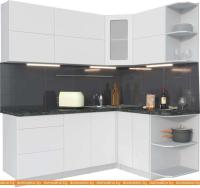 Кухня Интерлиния Мила Матте 1.5x2.0 А правая (белый-белый-кастилло тёмный) картинка