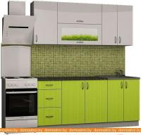 Кухня Senira Вяселка 3 1.8м 6д (белый кристальный/лайм) картинка