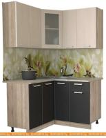 Кухня Интерлиния Мила 12x13 (вудлайн кремовый-антрацит-бискайская сосна) картинка