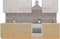 Кухня ВерсоМебель ВерсоЛайн 8-2.5 (белый 001/капучино 103) картинка