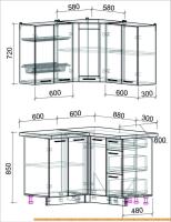Кухня Интерлиния Мила Пластик 1.2x1.2 (черный глянец/белый глянец/опал светлый) картинка