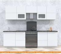 Кухня Интерлиния Мила Матте 2.7 Б (белый/белый/кастилло темный) картинка