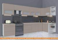 Кухня Интерлиния Мила Матте 1.5x3.7 Б правая (луна-луна-травертин серый) картинка