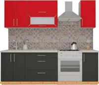 Кухня ВерсоМебель ВерсоЛайн 2-1.9 (красный чили/антрацит) картинка