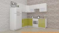 Кухня ВерсоМебель ЭкоЛайт-6 1.4x2.3 правая (белый/оливковый) картинка