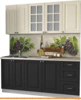 Кухня Интерлиния Мила Деко 1.8А (пепел/слоновая кость/травертин серый) картинка