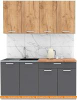 Кухня Интерлиния Мила Лайт 1.6 (дуб золотой-антрацит-дуб бунратти) картинка