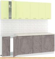 Кухня Кортекс-мебель Корнелия Лира 2.2м (салатовый/оникс/марсель) картинка