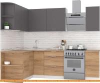 Кухня Интермебель Микс Топ-11 1.9x1.5м левая (графит серый-дуб крафт зол-дуб зол) картинка