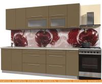 Кухня Интерлиния Мила Пластик 2.6 В (капучино глянец-опал светлый) картинка