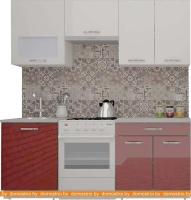 Кухня ВерсоМебель ЭкоЛайт-5 1.9 (белый/темно-красный) картинка
