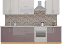 Кухня ВерсоМебель ВерсоЛайн 4-2.3 (белый/глициния) картинка