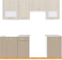 Кухня ВерсоМебель Эко-5 2.0 (крослайн латте/крослайн карамель) картинка