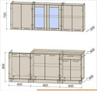 Кухня Интерлиния Мила 20-60 (дуб венге/салатовый) картинка