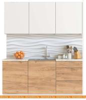 Кухня Интермебель Микс Топ-3 1.7м (белый премиум-дуб крафт золотой-венато) картинка