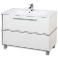 Тумба под умывальник Акватон Турин 100 с серебристой панелью картинка