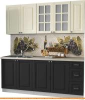 Кухня Интерлиния Мила Деко 1.9 А (пепел/слоновая кость/травертин серый) картинка