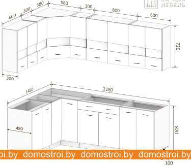 Кухня Кортекс-мебель Корнелия Экстра 1.5x2.3 без столешницы (венге светлый/венге) фотография