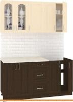 Кухня Кортекс-мебель Корнелия Ретро 1.6м (венге светлый/венге/марсель) картинка