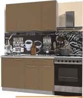 Кухня Интерлиния Мила Пластик 1.3 А (капучино глянец/опал светлый) картинка