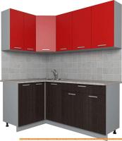 Кухня Интерлиния Мила Лайт 1.2x1.8 (красный/дуб венге) картинка